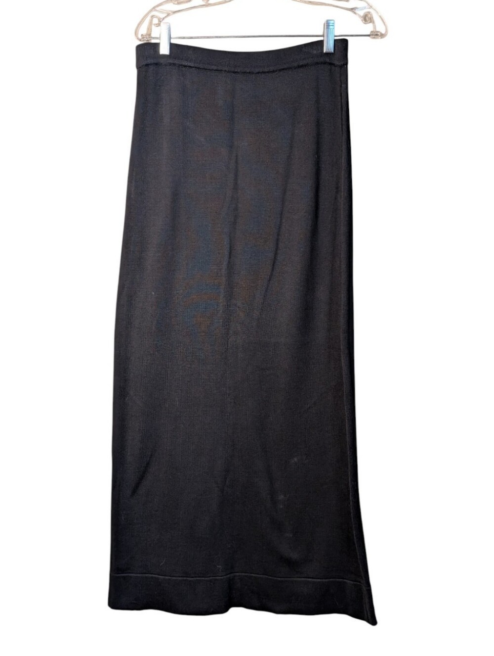 Peruvian Connection black Pima Cotton Knit Maxi Skirt Boho A-Line size Medium